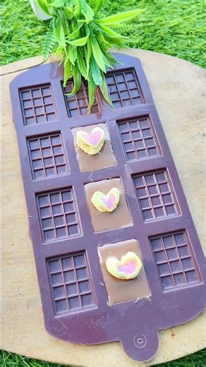Dil chocolate recipe 🍫 #chocolate #food #chocobar #shorts #viral #shortvideo #recipe #cadbury