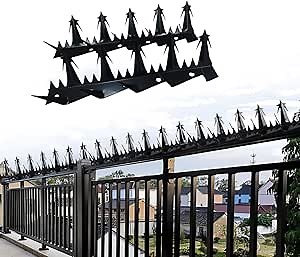 Heavy Duty Anti-Climb Security Spikes for Fences and Walls - Durable Metal Fence Spikes to Deter Thieves and Intruders (16-Piece Set)