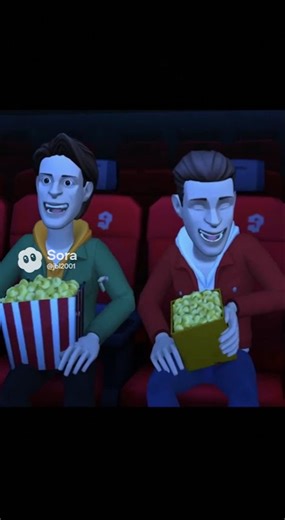 Jesse and Jason watching a horror comedy movie