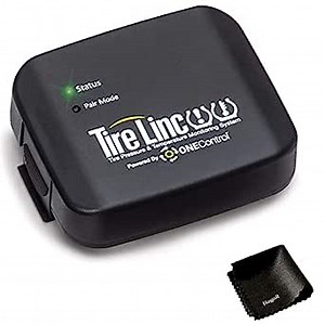 Lippert Tire Pressure and Temperature Monitoring System for RVs (TPMS) with Tire Sensors and Repeater Bundled with HogoR Cleaning Cloth