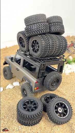 Loading Lots of Off Road Tires Challenge | Defender MN98 RC Crawler #rc #rccar #fyp #shorts #viral