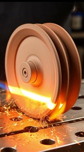 Satisfying Laser Rust Removal: 1920s Cast Iron Pulley