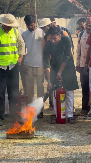 Mahashivratri prep in full swing! Security team united for a hands-on fire safety demo.