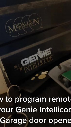 How to program remotes to a older Genie Intellicode Garage door opener #fyp #fypシ #fypage #tutorial #garagedoor #garagedooropener #remot