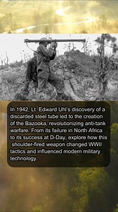 FROM SCRAP TO HERO: THE BAZOOKA STORY The Bazooka, one of the most iconic weapons of World War II, was born from a simple discovery. In 1942, Lieutenant Edward Uhl stumbled upon a discarded steel tube in a junk pile, which sparked the idea for a new anti-tank weapon. Uhl, along with Captain Leslie Skinner, rapidly developed the M1 Bazooka in just a few weeks. The weapon’s ability to destroy tanks from a distance gave infantry units the firepower they desperately needed to challenge German armore
