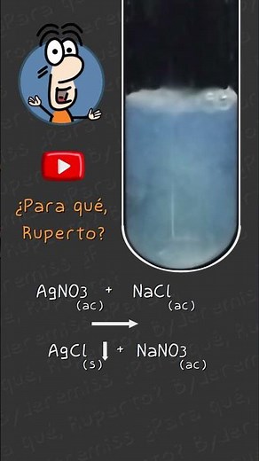 Precipitación del cloruro de plata, AgNO3 + NaCl -- AgCl + NaNO3 #quimica #science #ciencia