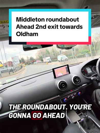 Hassan takes the Middleton roundabout near the arena independently, This is going ahead 2nd exit towards Oldham #fyp #drivingtest #drivinginstructor #roundabout #oldham