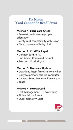 Fix 'This Card Cannot Be Read' Error on Nikon Camera #nikonphotography #filerecovery #sdcard