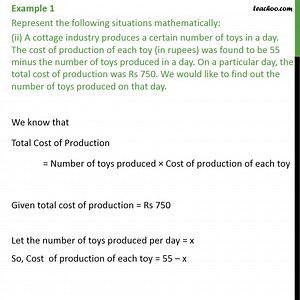 A cottage industry produces a certain number of toys in a day