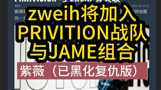 紫薇（已黑化）将加入PRI战队，会与上帝（已过载）组队