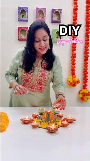 DIY Diya Holder from @itsybity |Diwali Diya Holder making ideas | DIY Diwali Diya Kit #diwalidiyidea