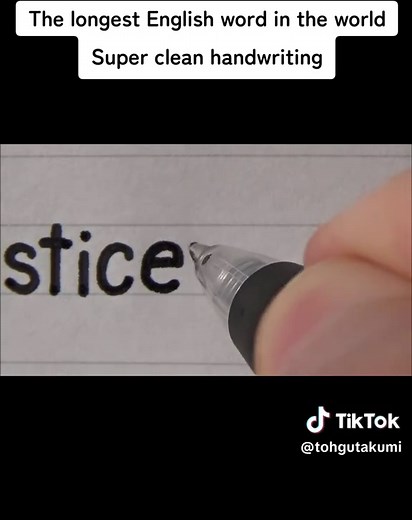 The longest English word — super clean handwriting