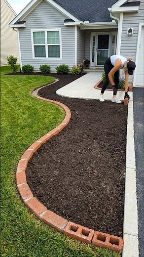 Budget DIY Recycled Brick Flower Bed Border Makeover | Satisfying Stop Motion #diy