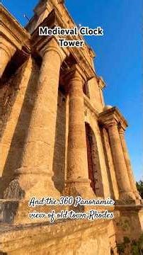 What an amazing view from the Medieval clock tower 360 panoramic view of the old town Rhodes .
