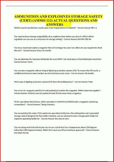 Ammunition And Explosives Storage Safety Cert Ammo 112 Actua video