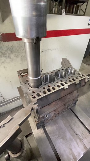 Kubota V1702 being Bored, Sleeved, Bored, Decked & Honed. The sleeves were bored to 3.225” using our Rottler Manufacturing. Deck took 3 passes totaling .010” total to clean. Finish hone was in our Sunnen CK10 cabinet. Engine is for a local customer and is installed in a Bobcat 743 Skidsteer. #kubota #kubotatractor #kubotaexcavator #kubotausa #kubotatractors #bobcat #bobcatequipment #BobcatNation #skidsteers_daily #skidsteerlife #skidsteer #diesel #dieselmechanic #dieselpower #dieselperformance #