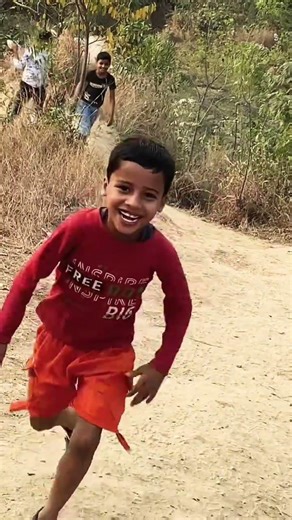 Small kids are playing in our village park