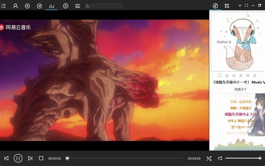 我将foobox版本的foobar2000上可视化插件替换成了可播放视频的mpv