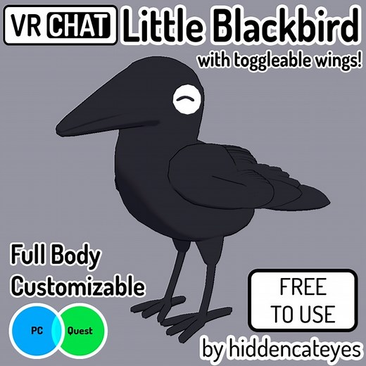Little Blackbird - VRChat Avatar - hiddencateyes - BOOTH