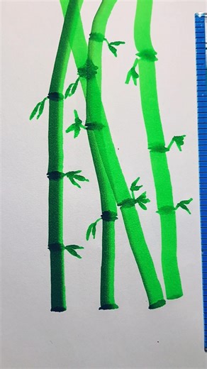 Most Satisfying Bamboo Drawing 🌿 | Easy Nature Art Step by Step ✏️