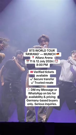 BTS World Tour ‘Arirang’ in Munich – Tickets Available