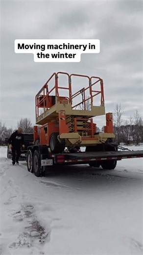 Winter time and moving machinery… not on my list of things I like to do. Once snow hits the roads and salt starts getting laid down I try to avoid it! Best case I let roads dry as much as possible but even then, cold temps and moisture can lead to difficult loading and unloading. Keep your chains and binders clean and salt free and try to rinse the trailer and equipment off if possible. | RR Buildings