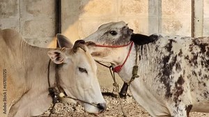 Thai brahman mixed breed cows are raised in an agricultural cattle