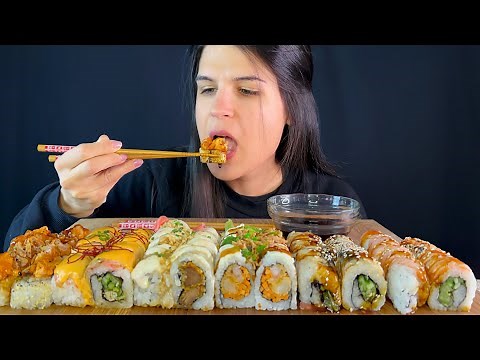 50 PIECES OF SUSHI | MUKBANG | ASMR | EATING SOUNDS