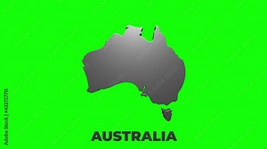 Australia Map Showing Up Intro By Regions 4k animated australian map intro background with countries appearing and fading one by one and camera movement