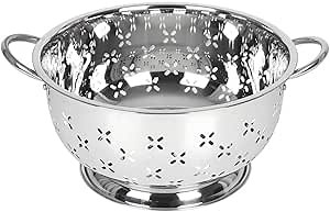Lindy's Stainless Steel Colander for Home Kitchen with Handles and Stable Base - For Straining, Steaming, Draining and Rinsing (8-Quart)