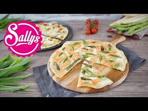 Grüner & weißer Spargel Flammkuchen / schnell, einfach, lecker / Sallys Welt