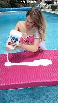 slime inside the pool 😳 #slime