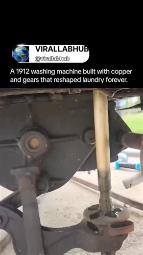 VIRAL MY LIFE on Instagram: "This 1912 washing machine, built from copper, gears, and hand-cranked mechanics, represents one of the biggest turning points in household history. Before electricity and modern appliances, machines like this used intricate gear systems to agitate clothes, replacing hours of exhausting hand-washing with a smoother, faster process. Its copper drum, mechanical arms, and precise engineering made laundry a completely different task - transforming it from backbreaking lab