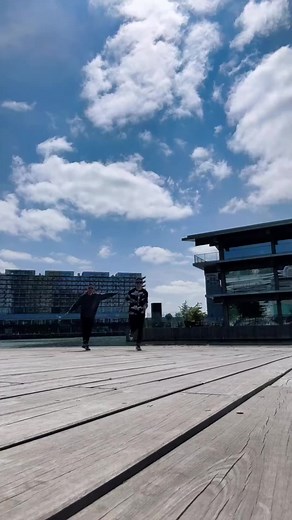 31K views · 292 reactions | Blue skies & dance vibes ⛅️ Wait for the best straddle jump you’ll ever see in your life #dance #summer #friendship | Twist and Pulse | Facebook