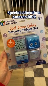 These Cool Down Cubes are the perfect Amazon find for a special education classroom and would be a great edition to a calm down corner! Here give students 4 ways to fidget and learn new ways to cool down, regulate their emotions, and reduce anxiety! Squeeze the foam, spin the spinner, solve the maze, and sift the falling beads! Plus it comes with a built in storage tray! Your students will love these! Comment CoolCubes to grab them for your special education classroom! 🥶🧊 #specialeducation #sp