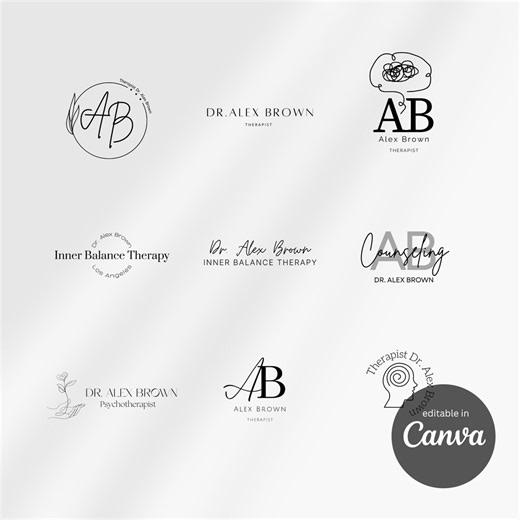 Mental Health Logo Design, Editable Therapist Canva Templates, Custom Branding for Psychologists & Counselors - Etsy Israel