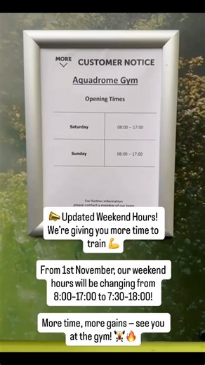 You asked, we delivered! 🙌 Our weekend opening hours just got longer - we're now open from 7.30am until 6pm on Saturdays and Sundays! 🕒 | Aquadrome