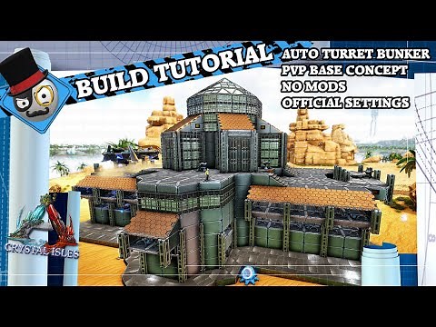 Ark: Survival Evolved - PvP Base - How to Build a Tek Base - Auto Turret Bunker (No Mods)