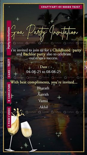 Stylish Party Invitation Video | Editable Party Invite Template | Modern Party Intro