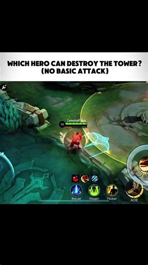 Which Hero Can Destroy The Tower?! ( No Basic Attack) | #mlbb #mobilelegendsbangbang #mlbbshorts