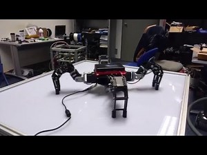 First test of my quadruped (12 dynamixel ax-12a) driven by TRIK controller