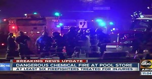 Firefighters hurt during pool supply store fire