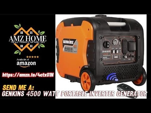 Review Genkins 4500 Watt Portable Inverter Generator Electric Start + Remote Controller, amazon