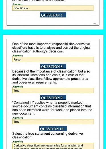 DoD Derivative Classification Answers 2026 | Practice Questions & Full Review