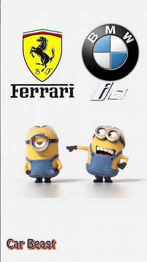 Ferrari vs bmw i8 minnions comparison.#trending #tiktok #ferrari #bmw #shorts