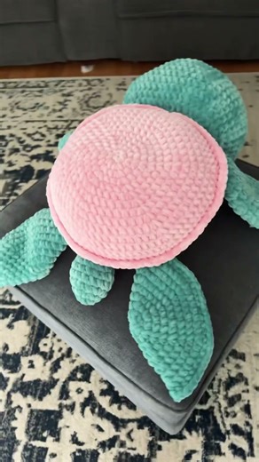 Jumbo crochet turtle finally finished!!! ✅ 🐢#crochet #giantturtle #turtle #socute #crochetturtle