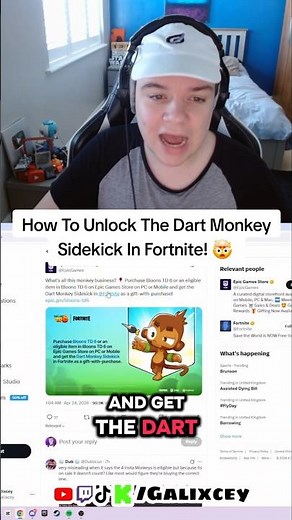 How To Unlock The Dart Monkey Sidekick In Fortnite! 🤯