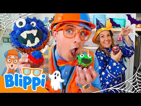 Blippi Makes Halloween Treats & Monster Cupcakes! 🧁🎃