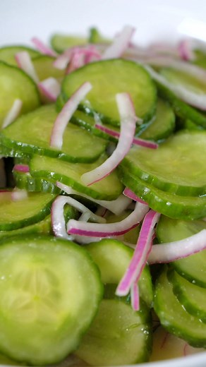This is one of the tastiest cucumber salads we’ve made! RECIPE: https://www.inspiredtaste.net/23150/tangy-cucumber-salad-recipe/ | Inspired Taste