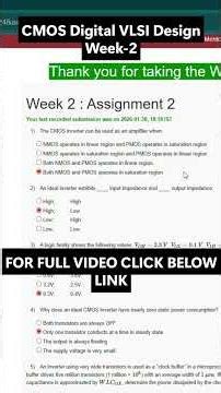NPTEL CMOS Digital VLSI Design Week 2 Assignment Answers | noc26-ee85